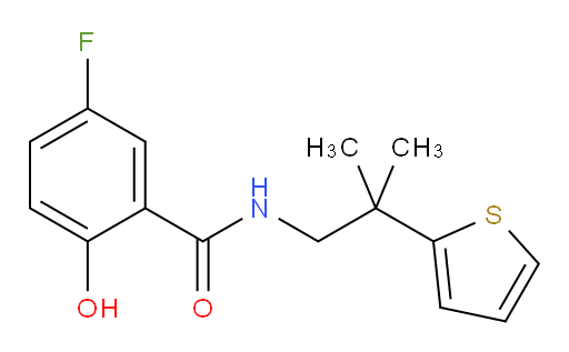 5-fluoro-2-hydroxy-N-(2-methyl-2-(thiophen-2-yl)propyl)benzamide