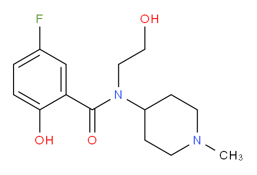 5-fluoro-2-hydroxy-N-(2-hydroxyethyl)-N-(1-methylpiperidin-4-yl)benzamide