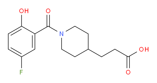 3-(1-(5-fluoro-2-hydroxybenzoyl)piperidin-4-yl)propanoic acid