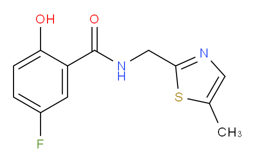 5-fluoro-2-hydroxy-N-((5-methylthiazol-2-yl)methyl)benzamide