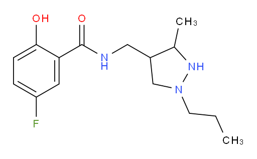 5-fluoro-2-hydroxy-N-((3-methyl-1-propylpyrazolidin-4-yl)methyl)benzamide
