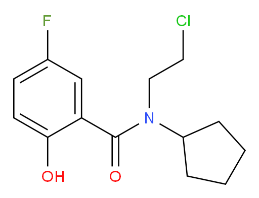 N-(2-chloroethyl)-N-cyclopentyl-5-fluoro-2-hydroxybenzamide