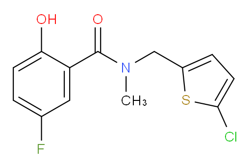 N-((5-chlorothiophen-2-yl)methyl)-5-fluoro-2-hydroxy-N-methylbenzamide
