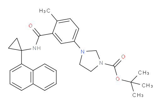tert-butyl 3-(4-methyl-3-((1-(naphthalen-1-yl)cyclopropyl)carbamoyl)phenyl)imidazolidine-1-carboxylate