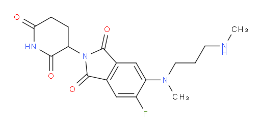2-(2,6-dioxopiperidin-3-yl)-5-fluoro-6-(methyl(3-(methylamino)propyl)amino)isoindoline-1,3-dione