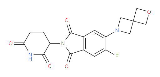 2-(2,6-dioxopiperidin-3-yl)-5-fluoro-6-(2-oxa-6-azaspiro[3.3]heptan-6-yl)isoindoline-1,3-dione