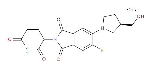 2-(2,6-dioxopiperidin-3-yl)-5-fluoro-6-((R)-3-(hydroxymethyl)pyrrolidin-1-yl)isoindoline-1,3-dione