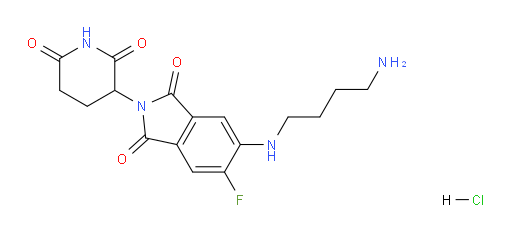 5-((4-aminobutyl)amino)-2-(2,6-dioxopiperidin-3-yl)-6-fluoroisoindoline-1,3-dione hydrochloride