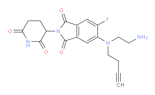 5-((2-aminoethyl)(but-3-yn-1-yl)amino)-2-(2,6-dioxopiperidin-3-yl)-6-fluoroisoindoline-1,3-dione