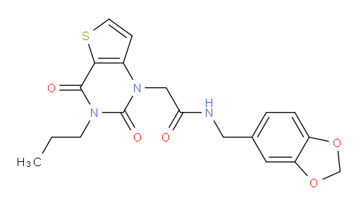 N-[(1,3-dioxaindan-5-yl)methyl]-2-{2,4-dioxo-3-propyl-1H,2H,3H,4H-thieno[3,2-d]pyrimidin-1-yl}acetamide