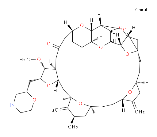 (2R,3R,3aS,7R,8aS,9S,10aR,11S,12R,13aR,13bS,15S,18S,21S,24S,26R,28R,29aS)-Hexacosahydro-3-methoxy-26-methyl-20,27-bis(methylene)-2-[(2S)-2-morpholinylmethyl]-11,15:18,21:24,28-triepoxy-7,9-ethano-12,15-methano-9H,15H-furo[3,2-i]furo[2′,3′:5,6]pyrano[4,3-b][1,4]dioxacyclopentacosin-5(4H)-one (ACI)