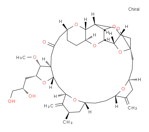 (2R,3R,3aS,7R,8aS,9S,10aR,11S,12R,13aR,13bS,15S,18S,21S,24R,26R,28R,29aS)-2-[(2S)-2,3-Dihydroxypropyl]hexacosahydro-3-methoxy-26-methyl-20,27-bis(methylene)-11,15:18,21:24,28-triepoxy-7,9-ethano-12,15-methano-9H,15H-furo[3,2-i]furo[2′,3′:5,6]pyrano[4,3-b][1,4]dioxacyclopentacosin-5(4H)-one (ACI)