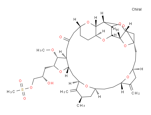 (2R,3R,3aS,7R,8aS,9S,10aR,11S,12R,13aR,13bS,15S,18S,21S,24S,26R,28R,29aS)-Hexacosahydro-2-[(2S)-2-hydroxy-3-[(methylsulfonyl)oxy]propyl]-3-methoxy-26-methyl-20,27-bis(methylene)-11,15:18,21:24,28-triepoxy-7,9-ethano-12,15-methano-9H,15H-furo[3,2-i]furo[2′,3′:5,6]pyrano[4,3-b][1,4]dioxacyclopentacosin-5(4H)-one (ACI)
