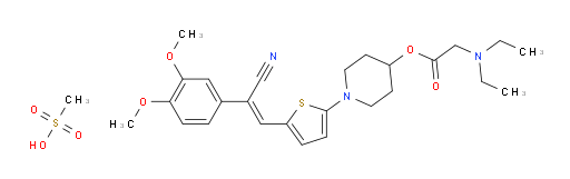 Glycine, N,N-diethyl-, 1-[5-[(1Z)-2-cyano-2-(3,4-dimethoxyphenyl)ethenyl]-2-thienyl]-4-piperidinyl ester, methanesulfonate (1:1) (ACI)