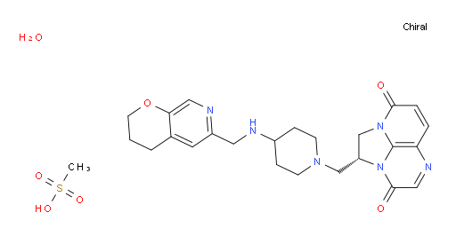 3H,8H-2a,5,8a-Triazaacenaphthylene-3,8-dione, 2-[[4-[[(3,4-dihydro-2H-pyrano[2,3-c]pyridin-6-yl)methyl]amino]-1-piperidinyl]methyl]-1,2-dihydro-, (2R)-, methanesulfonate, hydrate (1:1:2) (ACI)
