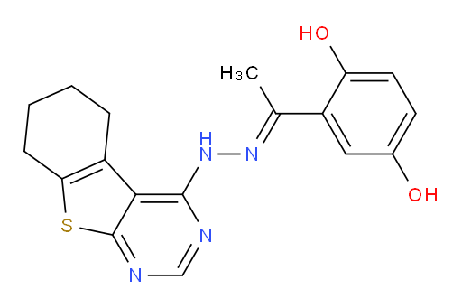 1-(2,5-Dihydroxyphenyl)ethanone 2-(5,6,7,8-tetrahydro[1]benzothieno[2,3-d]pyrimidin-4-yl)hydrazone (ACI)