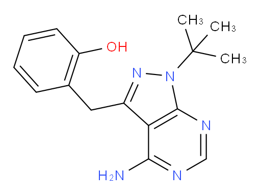 2-[[4-Amino-1-(1,1-dimethylethyl)-1H-pyrazolo[3,4-d]pyrimidin-3-yl]methyl]phenol (ACI)