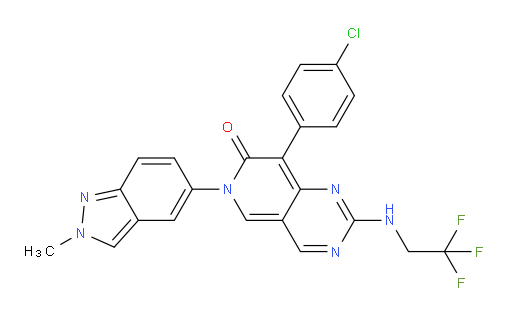 8-(4-Chlorophenyl)-6-(2-methyl-2H-indazol-5-yl)-2-[(2,2,2-trifluoroethyl)amino]pyrido[4,3-d]pyrimidin-7(6H)-one (ACI)