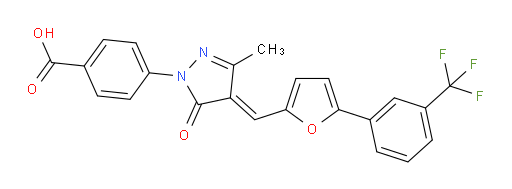 4-[4,5-Dihydro-3-methyl-5-oxo-4-[[5-[3-(trifluoromethyl)phenyl]-2-furanyl]methylene]-1H-pyrazol-1-yl]benzoic acid (ACI)