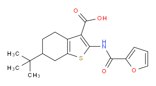 6-(1,1-Dimethylethyl)-2-[(2-furanylcarbonyl)amino]-4,5,6,7-tetrahydrobenzo[b]thiophene-3-carboxylic acid (ACI)