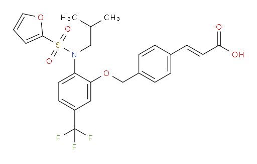 3-[4-[[2-[(2-Furanylsulfonyl)(2-methylpropyl)amino]-5-(trifluoromethyl)phenoxy]methyl]phenyl]-2-propenoic acid (ACI)