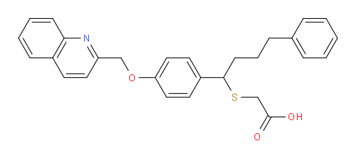 2-[[4-Phenyl-1-[4-(2-quinolinylmethoxy)phenyl]butyl]thio]acetic acid (ACI)