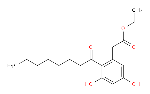 Ethyl 3,5-dihydroxy-2-(1-oxooctyl)benzeneacetate (ACI)