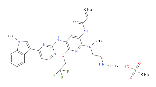 2-Propenamide, N-[5-[[4-(1-methyl-1H-indol-3-yl)-2-pyrimidinyl]amino]-2-[methyl[2-(methylamino)ethyl]amino]-6-(2,2,2-trifluoroethoxy)-3-pyridinyl]-, compd. with methanesulfonate (1:1) (ACI)