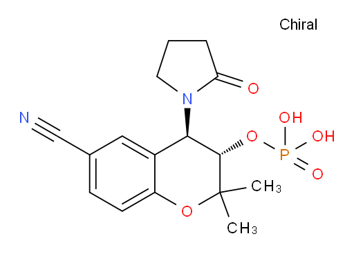 (3S,4R)-3,4-Dihydro-2,2-dimethyl-4-(2-oxo-1-pyrrolidinyl)-3-(phosphonooxy)-2H-1-benzopyran-6-carbonitrile (ACI)