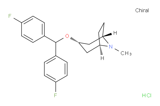 8-Azabicyclo[3.2.1]octane, 3-[bis(4-fluorophenyl)methoxy]-8-methyl-, hydrochloride (1:1), (3-endo)- (ACI)