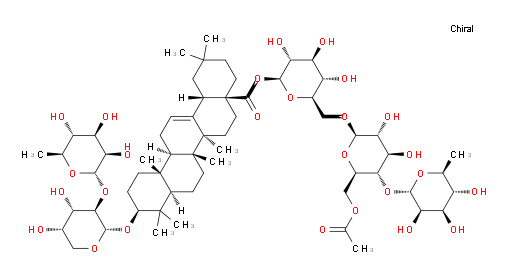O-6-Deoxy-α-L-mannopyranosyl-(1→4)-O-6-O-acetyl-β-D-glucopyranosyl-(1→6)-β-D-glucopyranosyl (3β)-3-[[2-O-(6-deoxy-α-L-mannopyranosyl)-α-L-arabinopyranosyl]oxy]olean-12-en-28-oate (ACI)