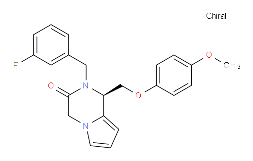 (1R)-2-[(3-Fluorophenyl)methyl]-1,2-dihydro-1-[(4-methoxyphenoxy)methyl]pyrrolo[1,2-a]pyrazin-3(4H)-one (ACI)