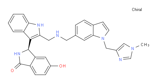 (3R)-2,3-Dihydro-5-hydroxy-3-[2-[[[[1-[(1-methyl-1H-imidazol-4-yl)methyl]-1H-indol-6-yl]methyl]amino]methyl]-1H-indol-3-yl]-1H-isoindol-1-one (ACI)