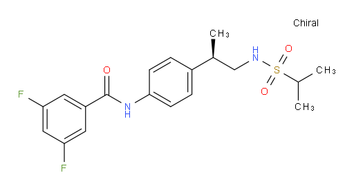 3,5-Difluoro-N-[4-[(1R)-1-methyl-2-[[(1-methylethyl)sulfonyl]amino]ethyl]phenyl]benzamide (ACI)