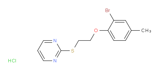 Pyrimidine, 2-[[2-(2-bromo-4-methylphenoxy)ethyl]thio]-, hydrochloride (1:1) (ACI)
