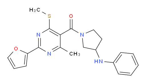 1-[2-(furan-2-yl)-4-methyl-6-(methylsulfanyl)pyrimidine-5-carbonyl]-N-phenylpyrrolidin-3-amine