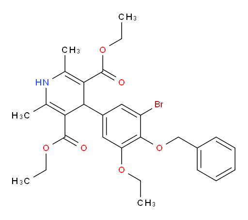 3,5-diethyl 4-[4-(benzyloxy)-3-bromo-5-ethoxyphenyl]-2,6-dimethyl-1,4-dihydropyridine-3,5-dicarboxylate