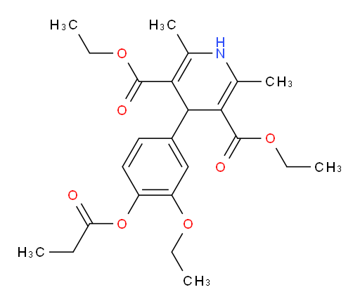 3,5-diethyl 4-[3-ethoxy-4-(propanoyloxy)phenyl]-2,6-dimethyl-1,4-dihydropyridine-3,5-dicarboxylate
