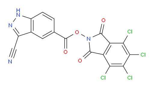 4,5,6,7-tetrachloro-1,3-dioxo-2,3-dihydro-1H-isoindol-2-yl 3-cyano-1H-indazole-5-carboxylate
