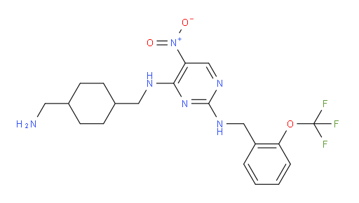 N4-{[4-(aminomethyl)cyclohexyl]methyl}-5-nitro-N2-{[2-(trifluoromethoxy)phenyl]methyl}pyrimidine-2,4-diamine