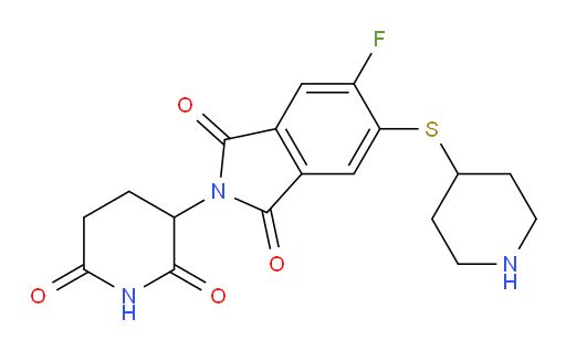 2-(2,6-dioxopiperidin-3-yl)-5-fluoro-6-(piperidin-4-ylsulfanyl)-2,3-dihydro-1H-isoindole-1,3-dione