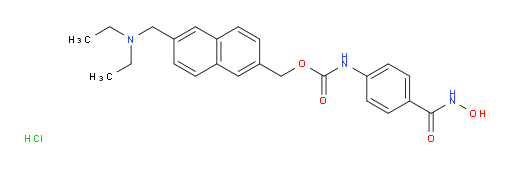 {6-[(diethylamino)methyl]naphthalen-2-yl}methyl N-[4-(hydroxycarbamoyl)phenyl]carbamate hydrochloride
