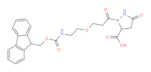 2-{3-[2-({[(9H-fluoren-9-yl)methoxy]carbonyl}amino)ethoxy]propanoyl}-5-oxopyrazolidine-3-carboxylic acid