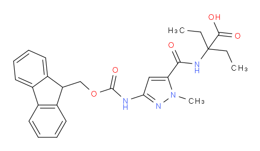 2-ethyl-2-{[3-({[(9H-fluoren-9-yl)methoxy]carbonyl}amino)-1-methyl-1H-pyrazol-5-yl]formamido}butanoic acid