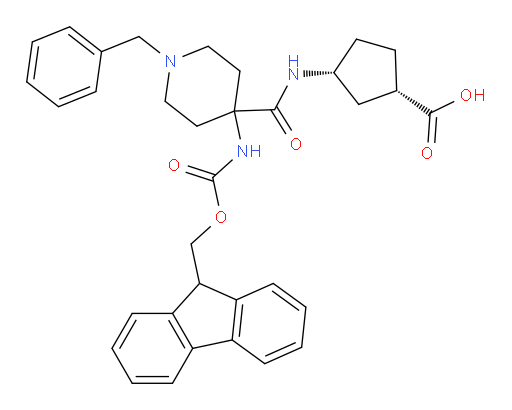 rac-(1R,3S)-3-[1-benzyl-4-({[(9H-fluoren-9-yl)methoxy]carbonyl}amino)piperidine-4-amido]cyclopentane-1-carboxylic acid