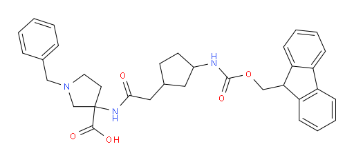 1-benzyl-3-{2-[3-({[(9H-fluoren-9-yl)methoxy]carbonyl}amino)cyclopentyl]acetamido}pyrrolidine-3-carboxylic acid