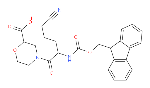 4-[5-cyano-2-({[(9H-fluoren-9-yl)methoxy]carbonyl}amino)pentanoyl]morpholine-2-carboxylic acid