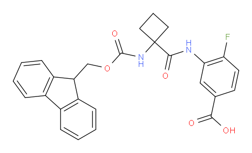 3-[1-({[(9H-fluoren-9-yl)methoxy]carbonyl}amino)cyclobutaneamido]-4-fluorobenzoic acid