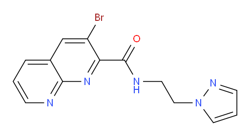 N-(2-(1H-pyrazol-1-yl)ethyl)-3-bromo-1,8-naphthyridine-2-carboxamide