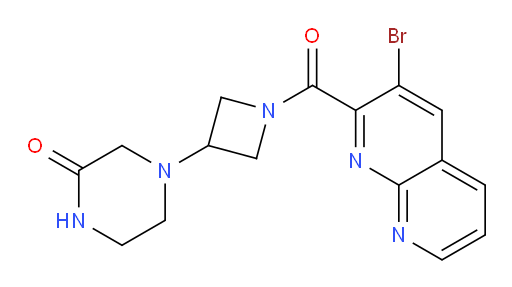 4-(1-(3-bromo-1,8-naphthyridine-2-carbonyl)azetidin-3-yl)piperazin-2-one